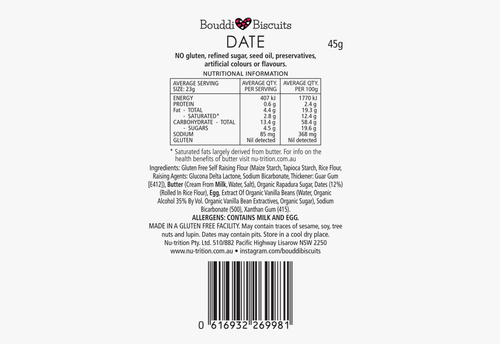 Date (x3) Gluten Free Biscuits - Display Box (3 Displays)