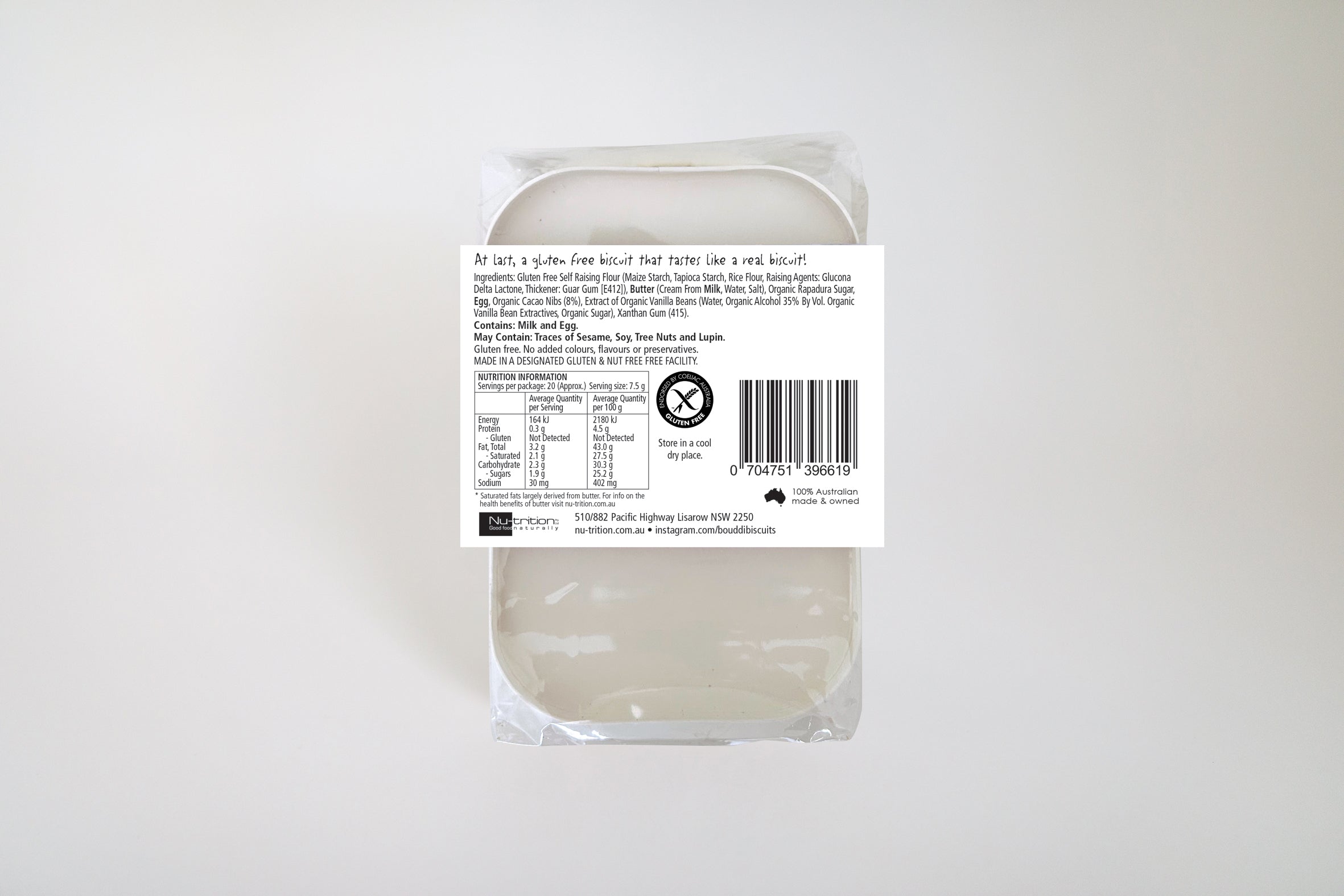 Mini Cacao Chip Gluten Free Biscuits