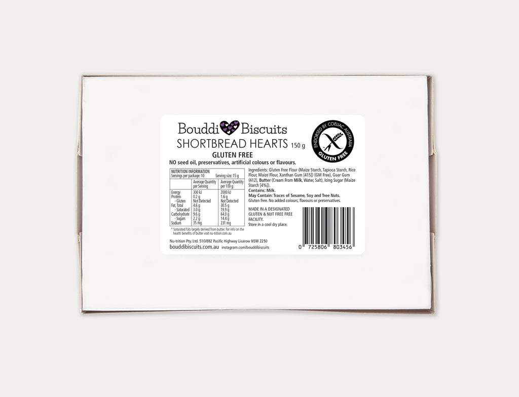 Heart Shortbread Gluten Free Biscuits (Gift Pack)