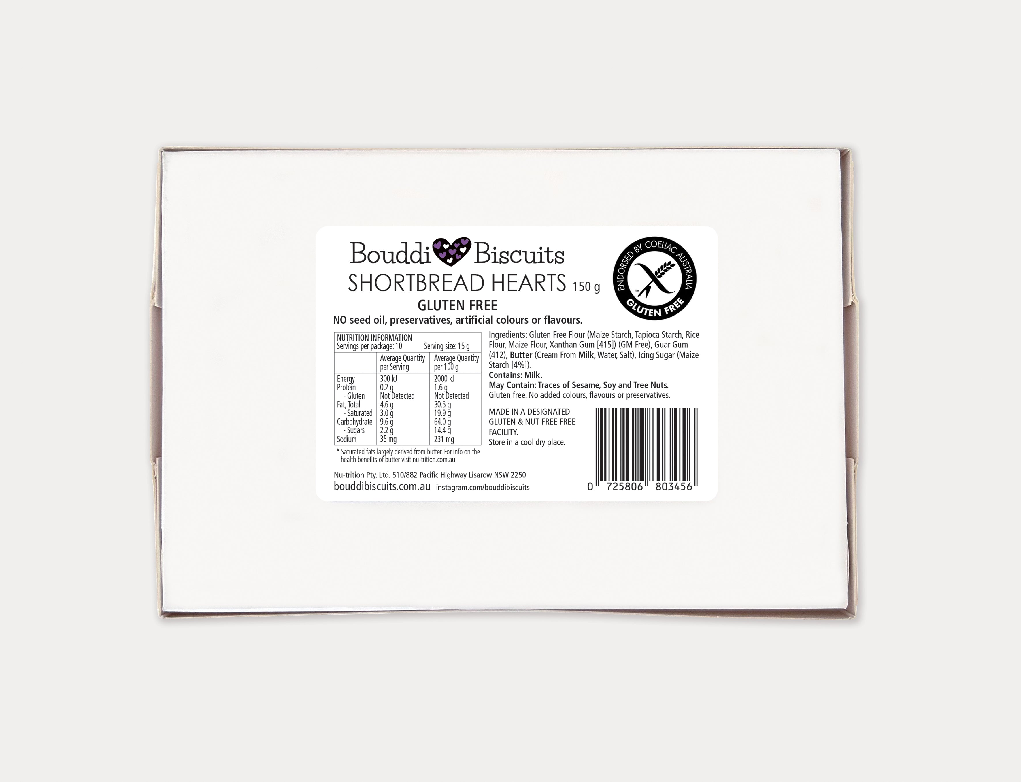 Heart Shortbread Gluten Free Biscuits (Gift Pack)